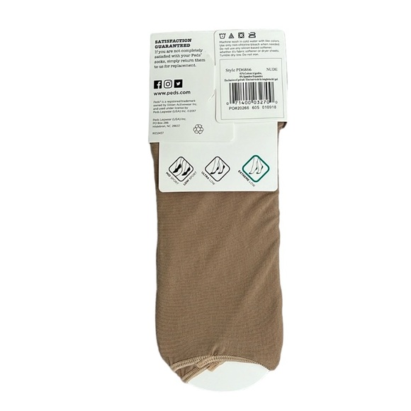 Peds 3-Pair Extended Size 8-12 Women's Open Toe Extreme Low Liner Gel Tab Nude - Picture 2 of 3